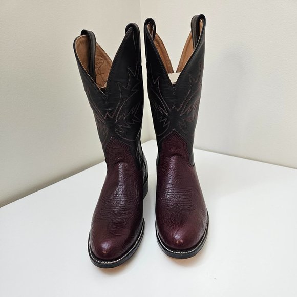 23. Cowboy (girl) Boots Pinto Black Kangaroo. Size 9.5 B. NIB - Picture 3 of 10